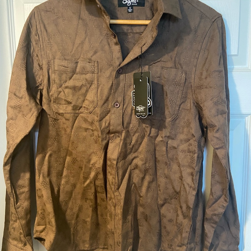 Brown Button-Up Shirt by Eighty Eight - NWT